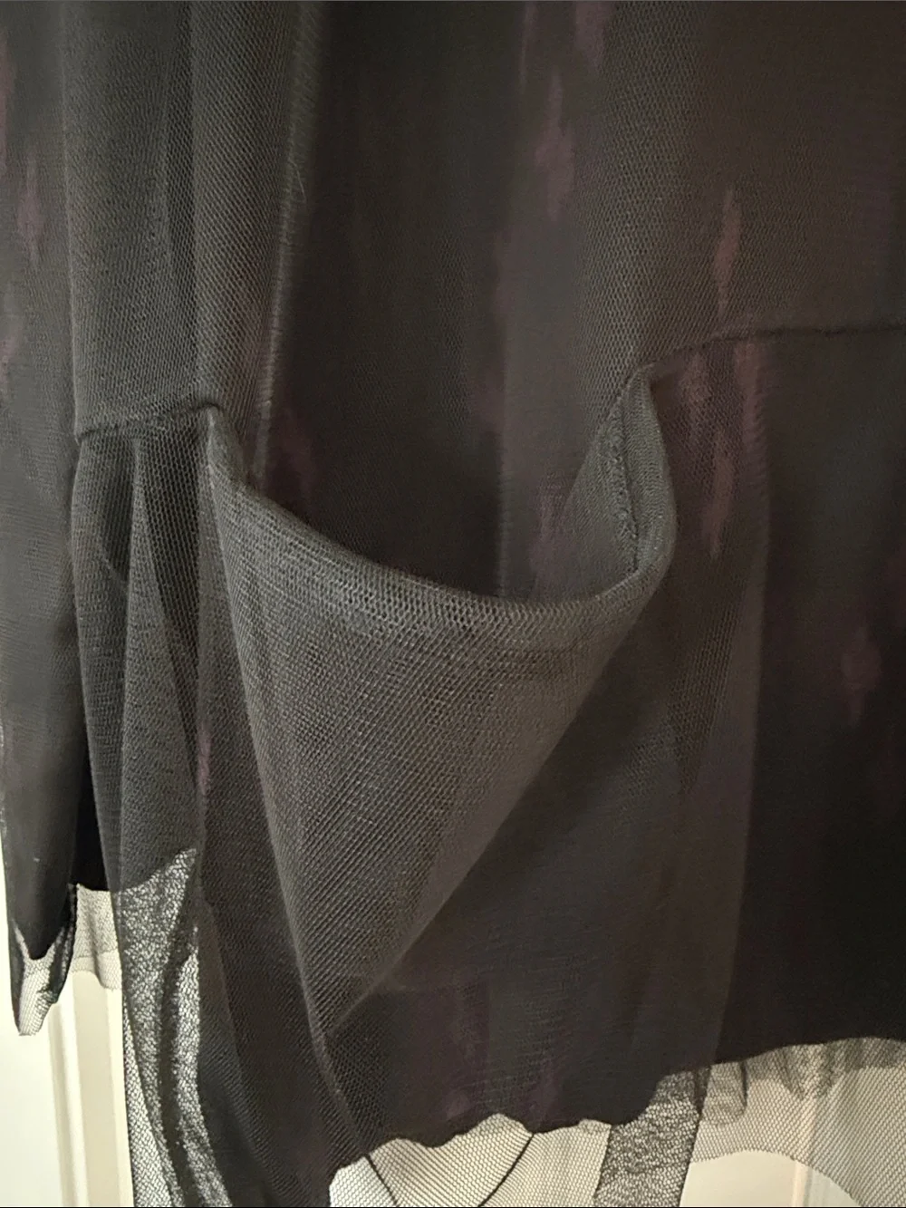 Kozan Black Mesh Long-Sleeve Top with Purple Accent - Picture 4 of 5